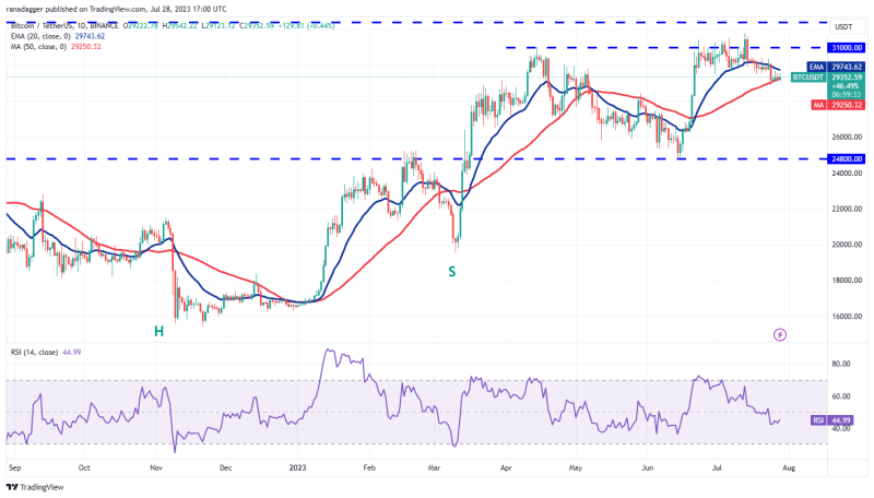 Price analysis 7/29: BTC, ETH, XRP, BNB, ADA, SOL, DOGE, MATIC, LTC, DOT 